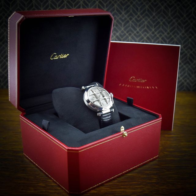 Cartier Pasha 2379 - Silver Baton Dial & Leather Strap